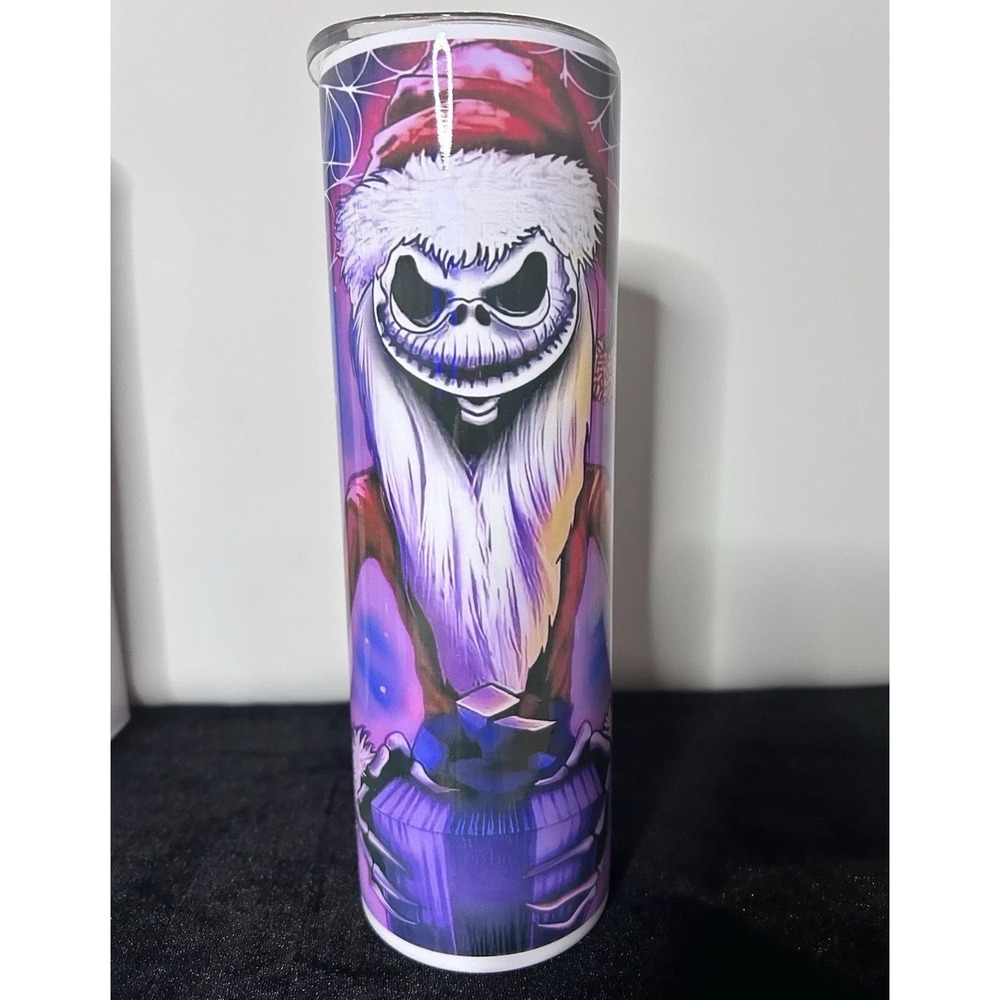 NEW JACK SANTA 30oz Skinny Straight Stainless Steel Tumbler with Lid And Straw